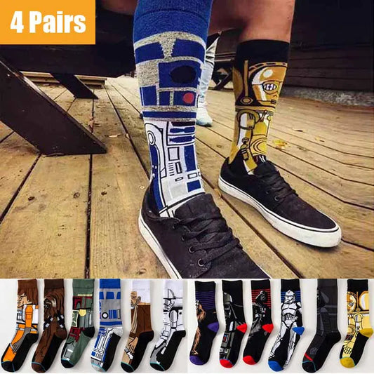 4 Pairs Star Wars Movie Cotton Long socks
