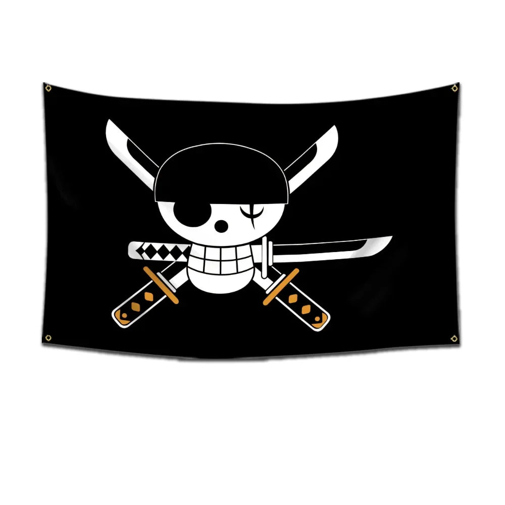 One Piece Jolly Roger Flag Set – Official Pirate Crew Wall Decor