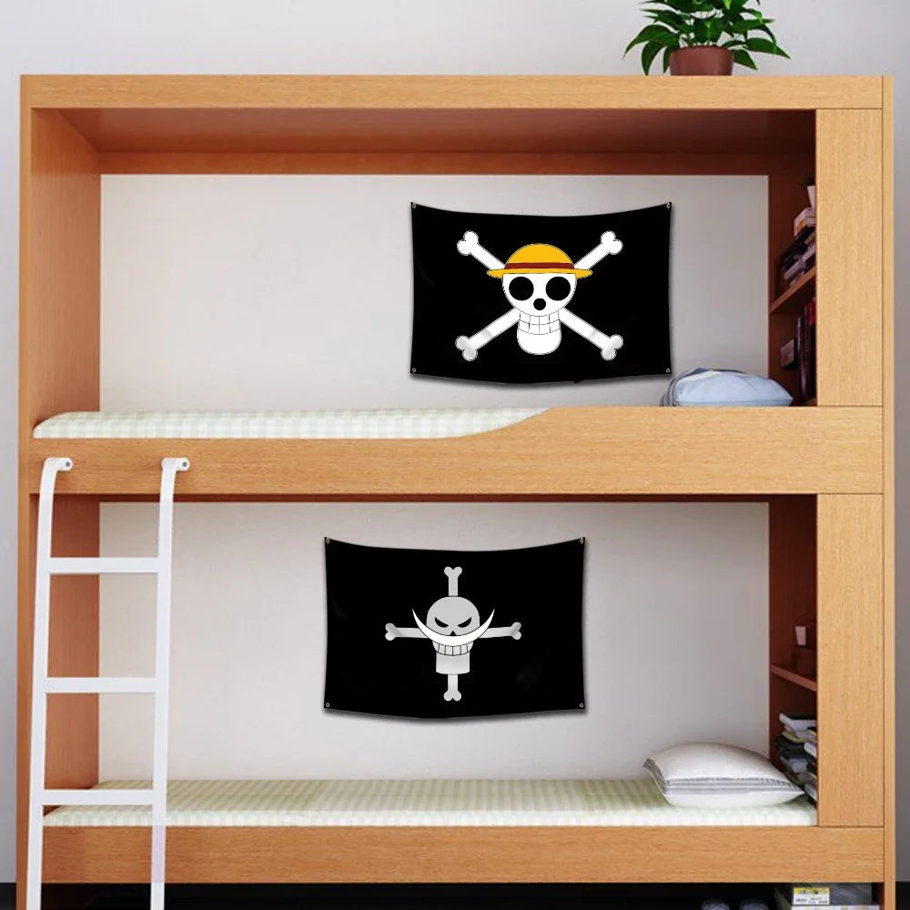 One Piece Jolly Roger Flag Set – Official Pirate Crew Wall Decor