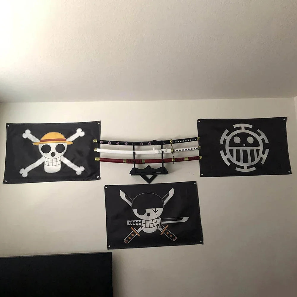 One Piece Jolly Roger Flag Set – Official Pirate Crew Wall Decor