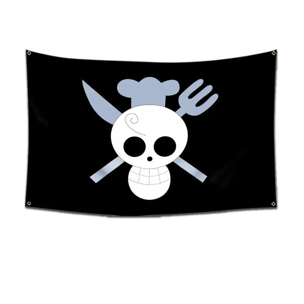 One Piece Jolly Roger Flag Set – Official Pirate Crew Wall Decor