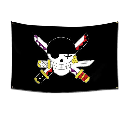 One Piece Jolly Roger Flag Set – Official Pirate Crew Wall Decor