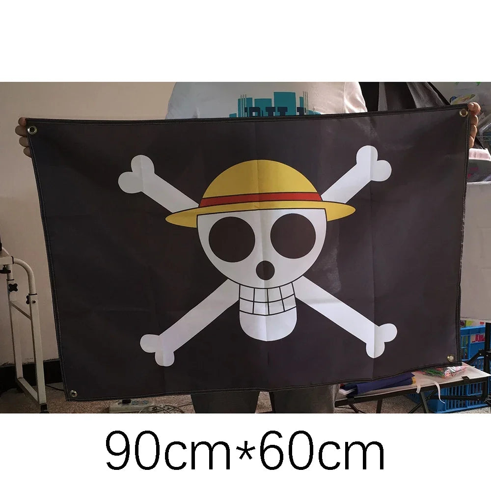 One Piece Jolly Roger Flag Set – Official Pirate Crew Wall Decor