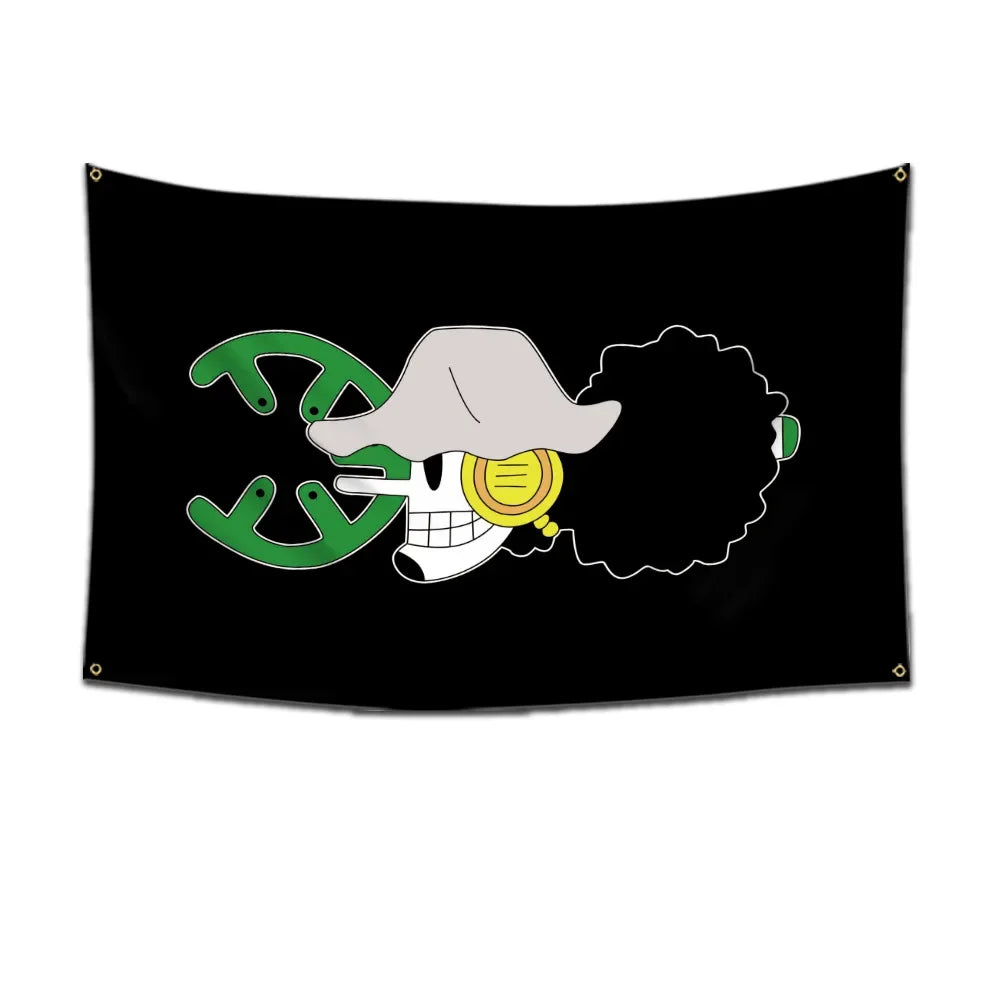 One Piece Jolly Roger Flag Set – Official Pirate Crew Wall Decor