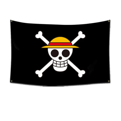 One Piece Jolly Roger Flag Set – Official Pirate Crew Wall Decor