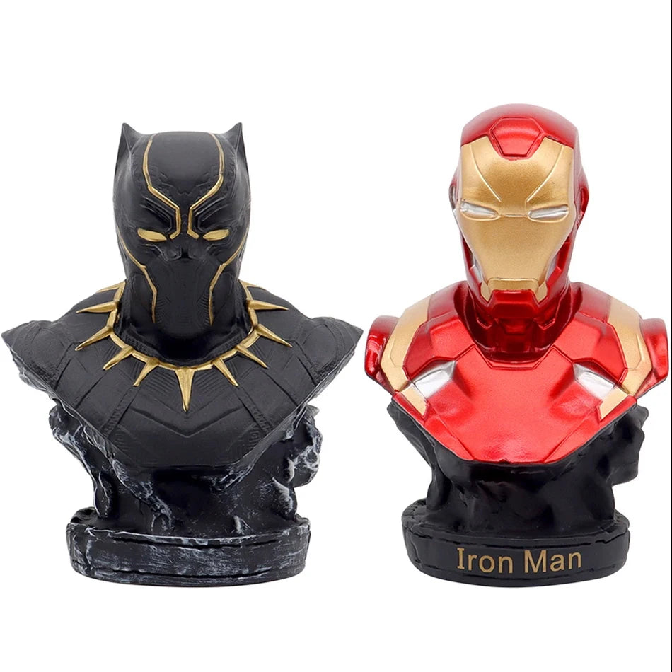 Iron Man & Black Panther Bust Duo – 16cm Marvel Avengers Resin Statues