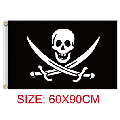 One Piece Jolly Roger Flag Set – Official Pirate Crew Wall Decor